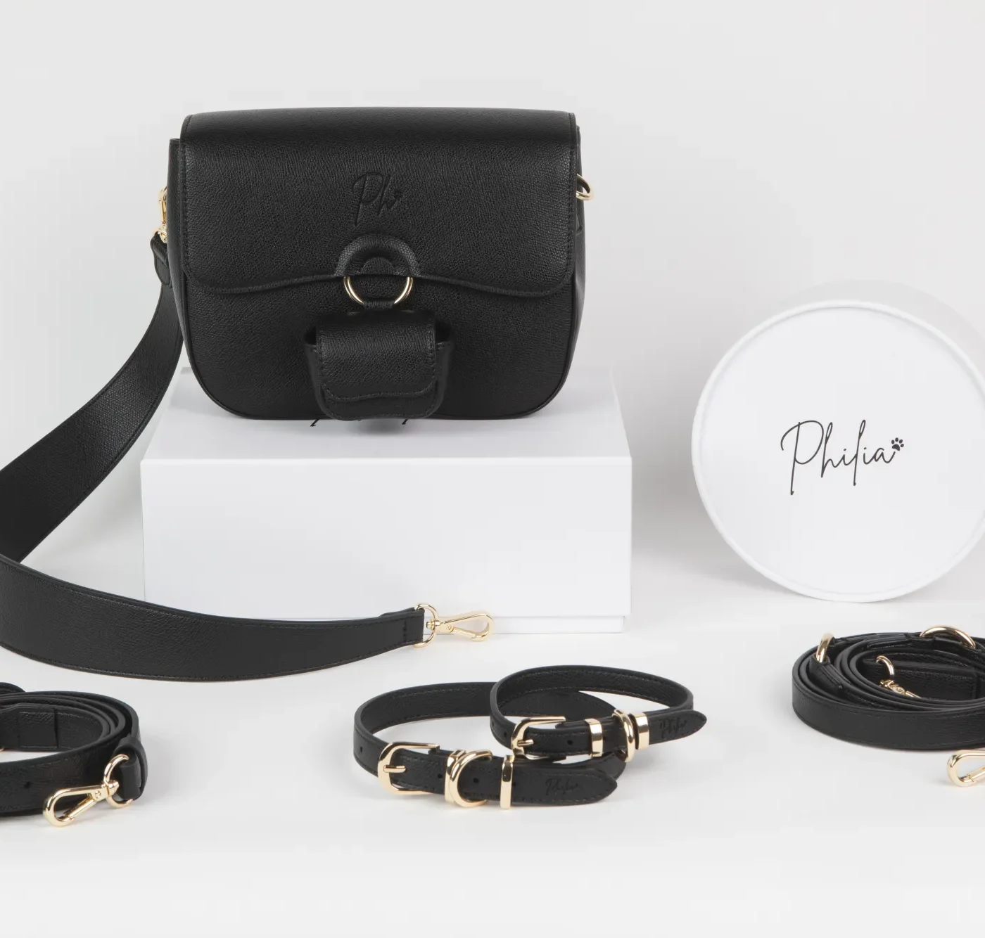 Borsa Philia Black con doppia cinghia rimovibile
