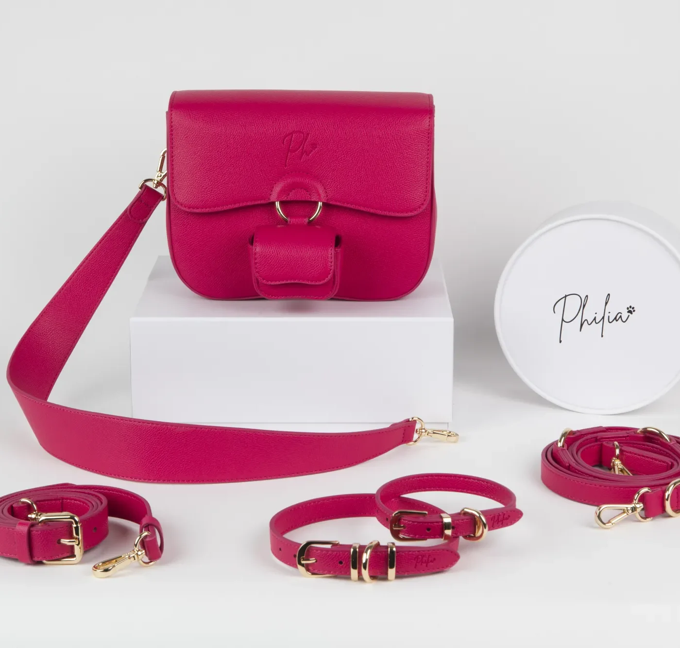 Borsa Philia Raspberry con doppia cinghia rimovibile